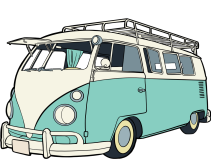 Furgoneta camper azul