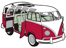 Furgoneta camper roja